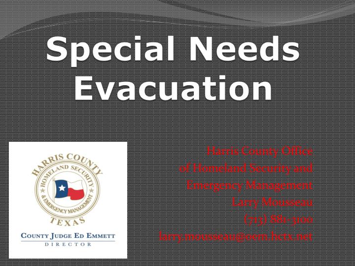 special needs evacuation