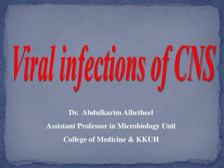 Viral infections of CNS