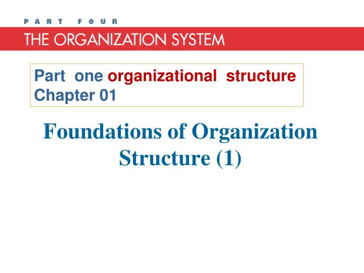foundations of organization structure 1