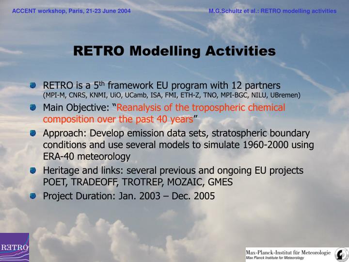 retro modelling activities