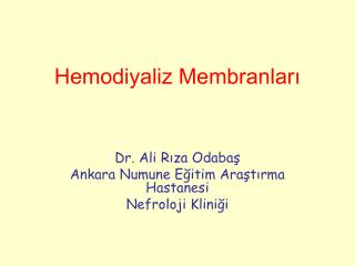 hemodiyaliz membranlar