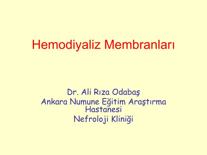 hemodiyaliz membranlar