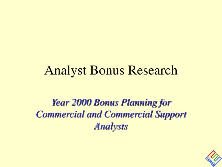 analyst bonus research