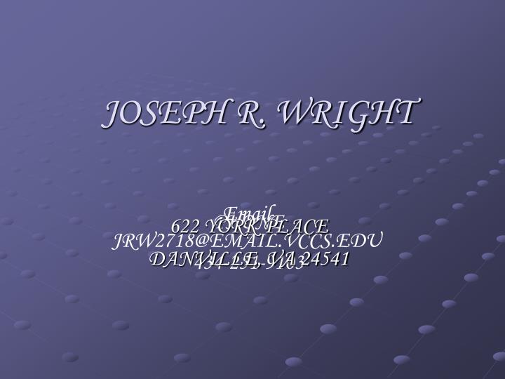 joseph r wright