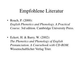 empfohlene literatur