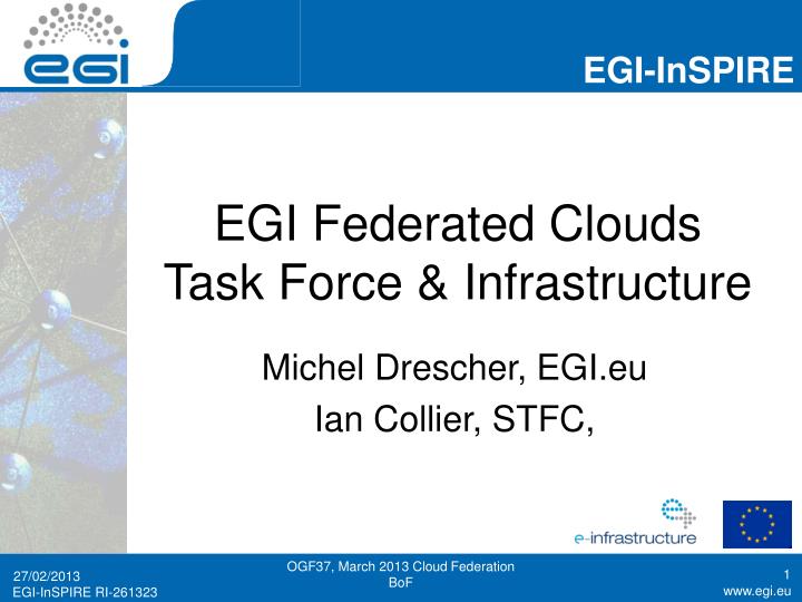 egi federated clouds task force infrastructure