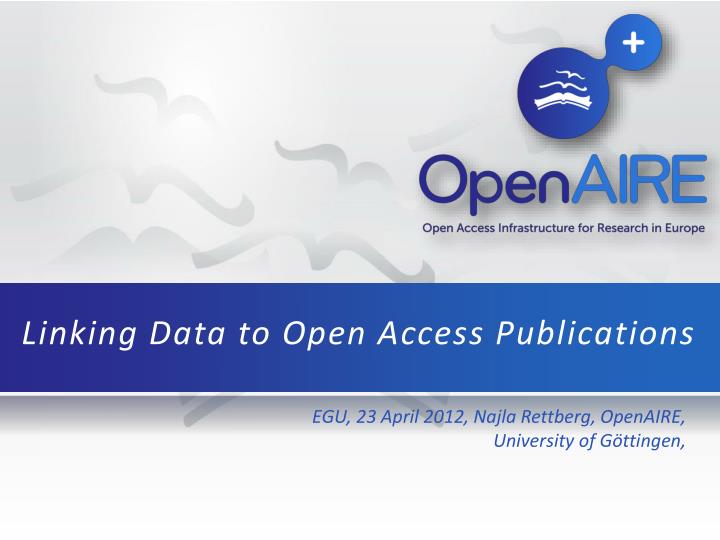 linking data to open access publications