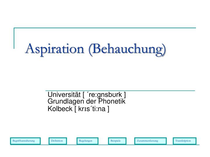 aspiration behauchung