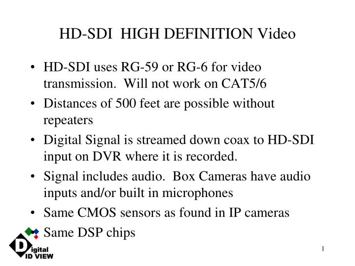 hd sdi high definition video