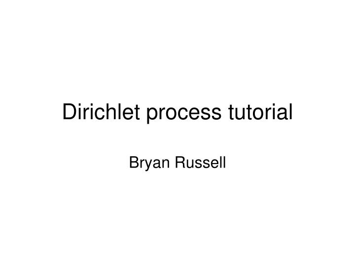 dirichlet process tutorial