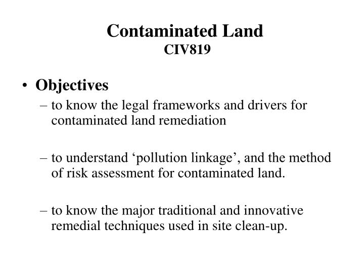 contaminated land civ819