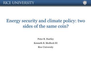 Energy security and climate policy: two sides of the same coin?