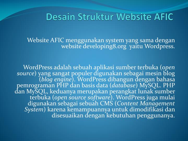 desain struktur website afic