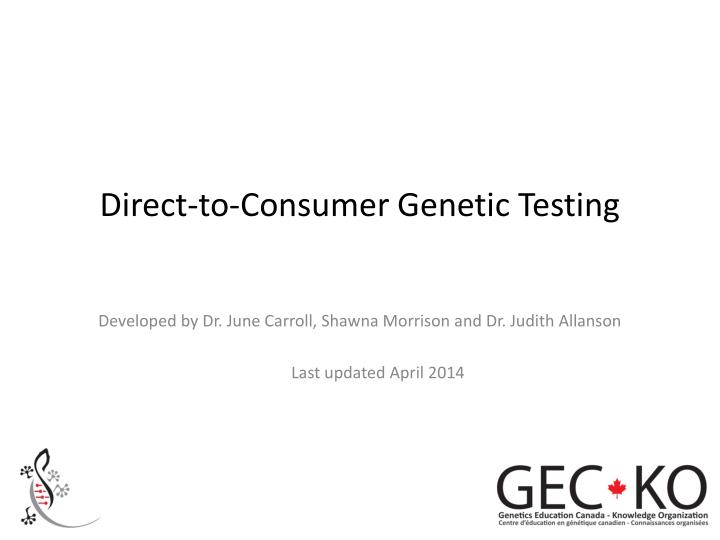 direct to consumer genetic testing