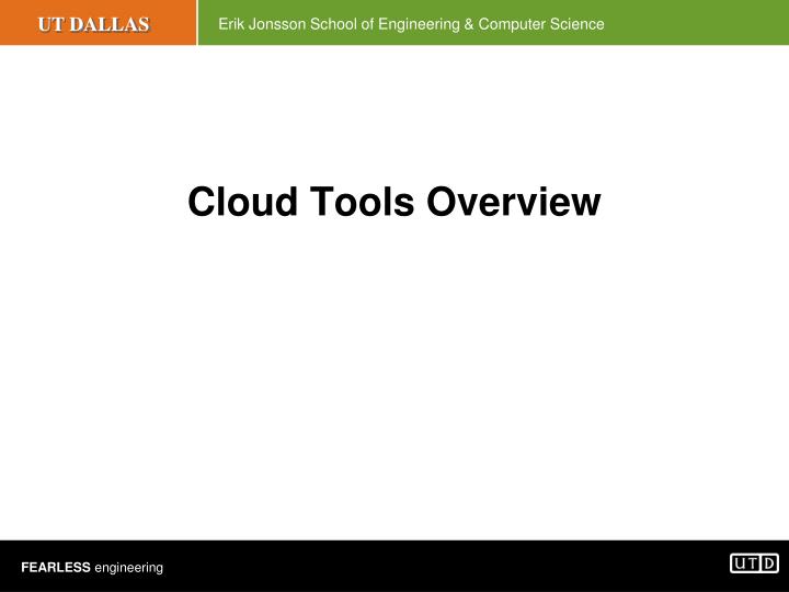 cloud tools overview