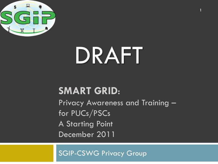 smart grid privacy awareness and training for pucs pscs a starting point december 2011