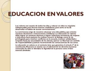 educacion en valores