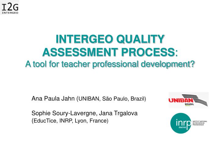 intergeo quality assessment process a tool for teacher professional development