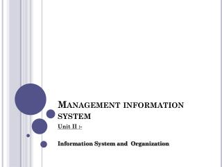 Management information system