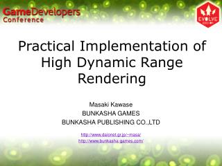 practical implementation of high dynamic range rendering