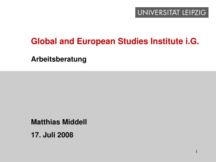 global and european studies institute i g