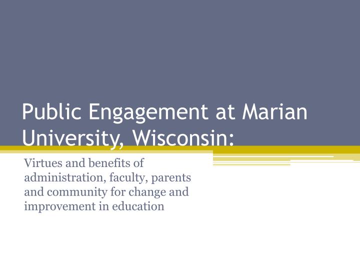 public engagement at marian university wisconsin
