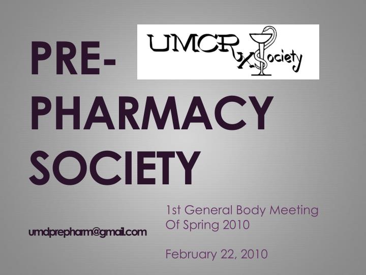 pre pharmacy society umdprepharm@gmail com