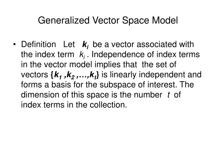 generalized vector space model