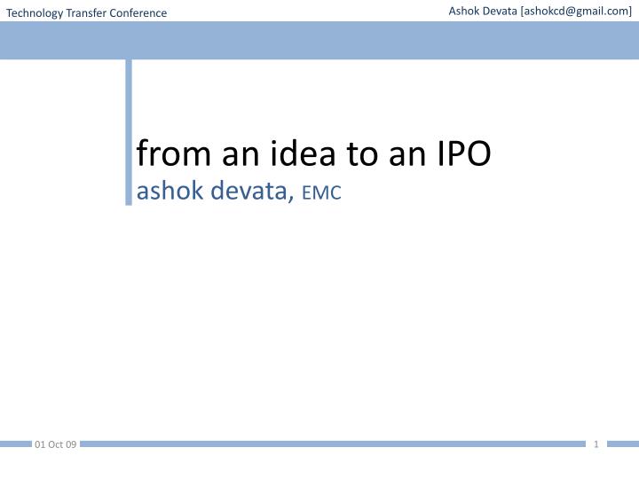 from an idea to an ipo