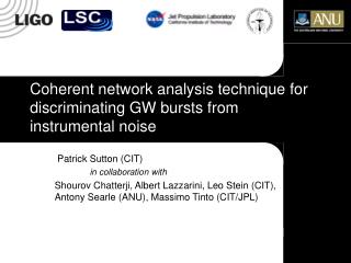 Coherent network analysis technique for discriminating GW bursts from instrumental noise