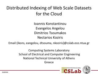 Distributed Indexing of Web Scale Datasets for the Cloud