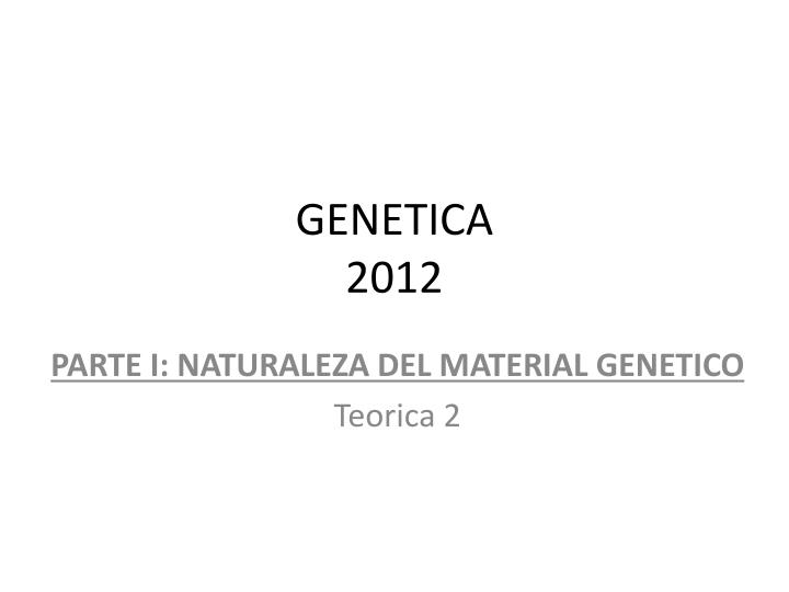 genetica 2012