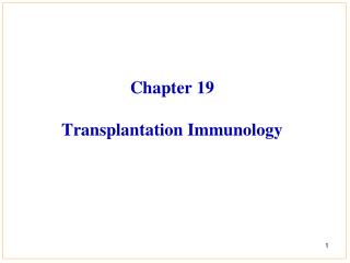 Chapter 19 Transplantation Immunology