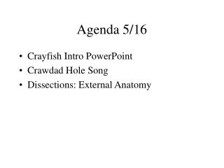 Agenda 5/16