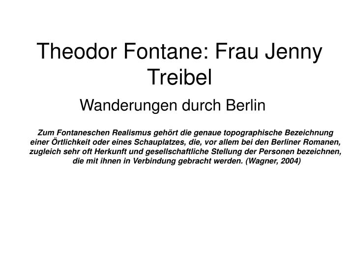 theodor fontane frau jenny treibel