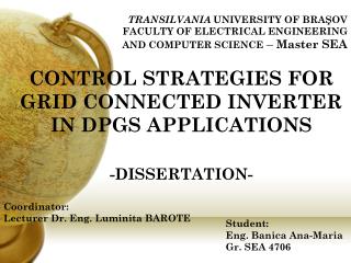 CONTROL STRATEGIES FOR GRID CONNECTED INVERTER IN DPGS APPLICATIONS -DISSERTATION-