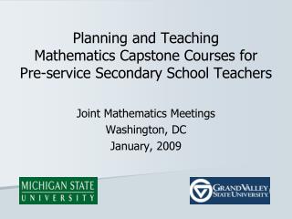 Planning and Teaching Mathematics Capstone Courses for Pre-service Secondary School Teachers