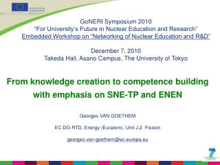 From knowledge creation to competence building with emphasis on SNE-TP and ENEN