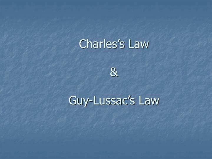 charles s law guy lussac s law