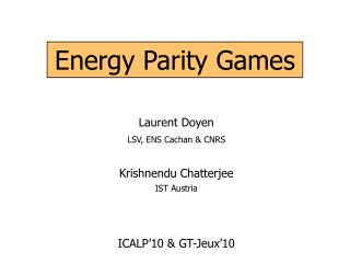 Energy Parity Games