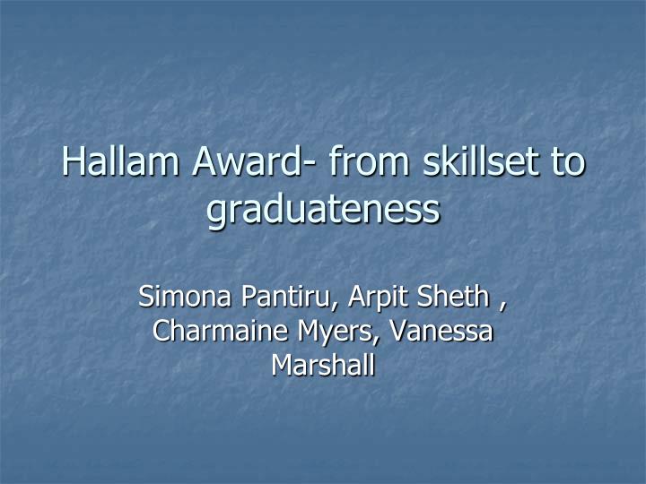 hallam award from skillset to graduateness
