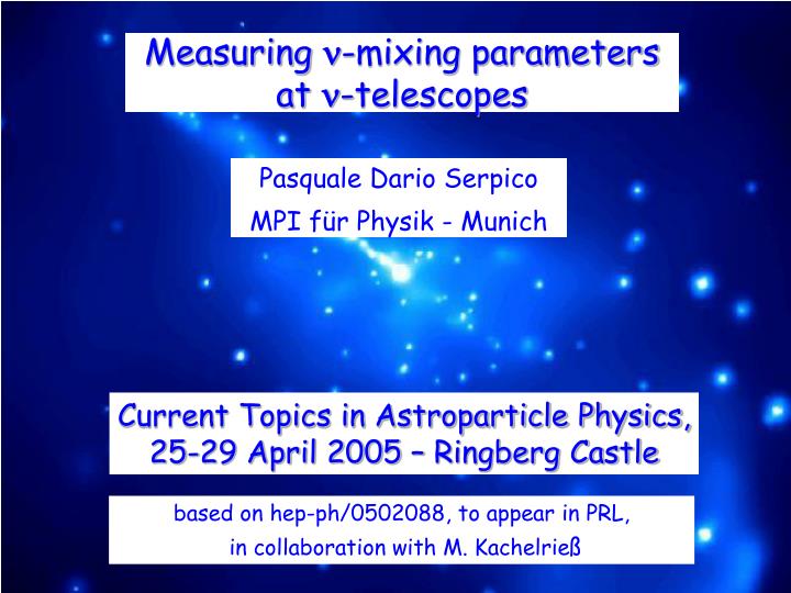 measuring n mixing parameters at n telescopes