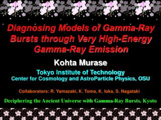 Diagnosing Models of Gamma-Ray Bursts through Very High-Energy Gamma-Ray Emission