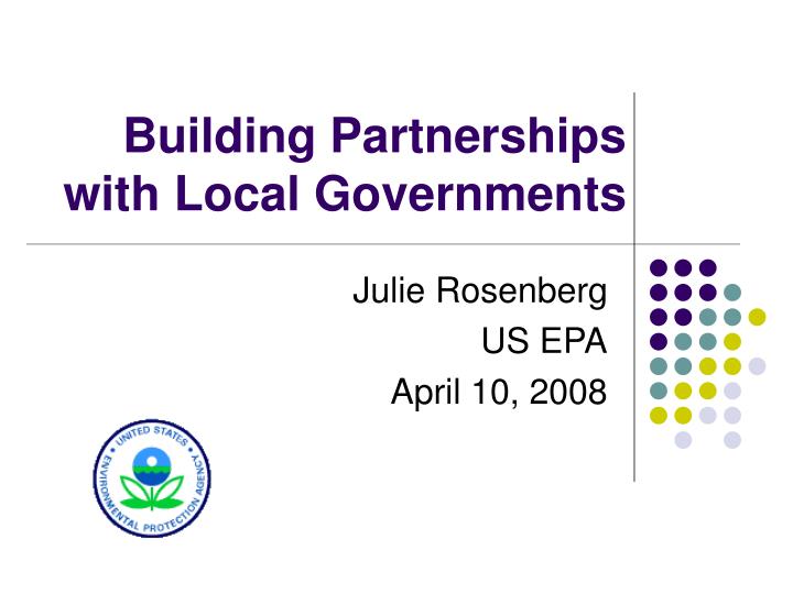 building partnerships with local governments