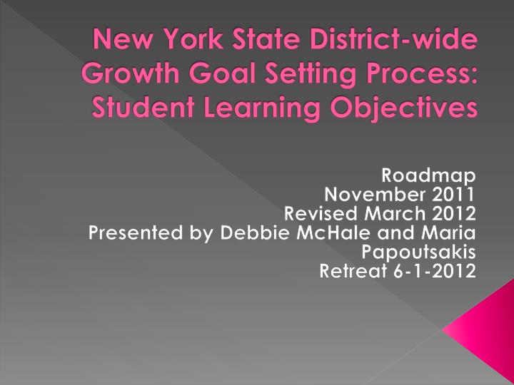 new york state district wide growth goal setting process student learning objectives