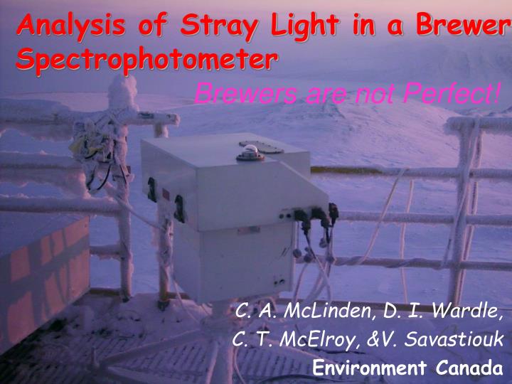 analysis of stray light in a brewer spectrophotometer