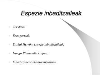 Espezie inbaditzaileak