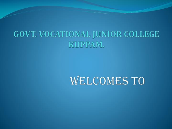 govt vocational junior college kuppam