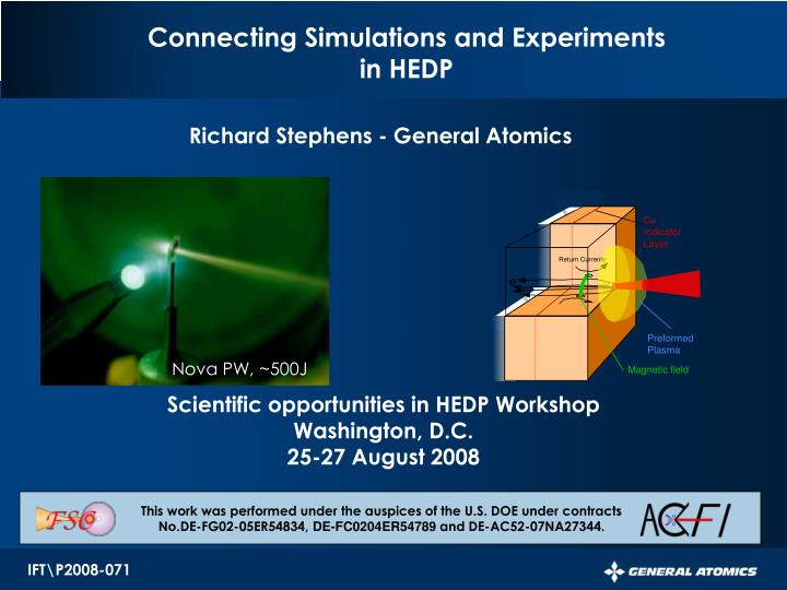 connecting simulations and experiments in hedp