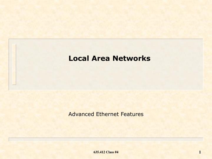 advanced ethernet features